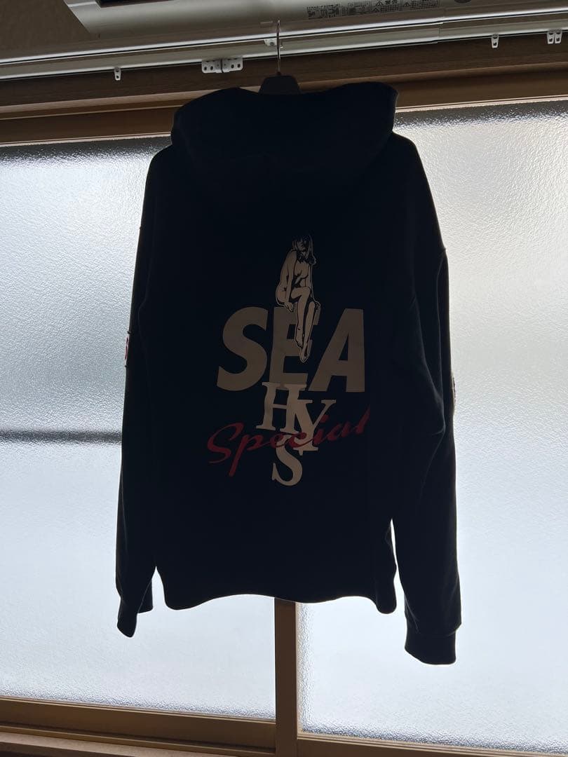 HYSTERIC GLAMOUR/WIND AND SEA パーカー ブラック