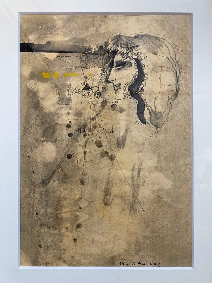 【真作保証】小貫政之助「女」水彩画 額装 抽象画 美人 絵画