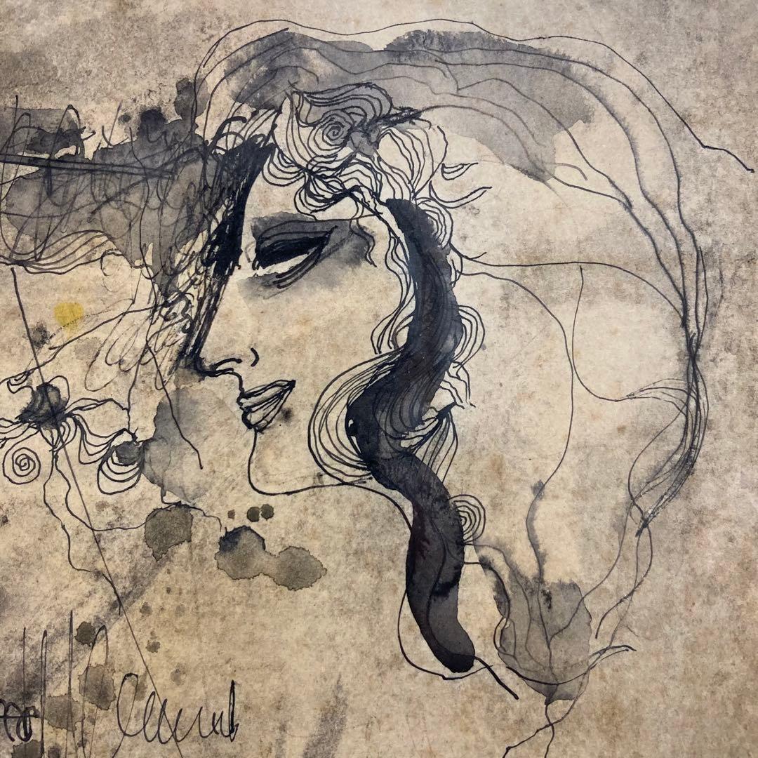 【真作保証】小貫政之助「女」水彩画 額装 抽象画 美人 絵画