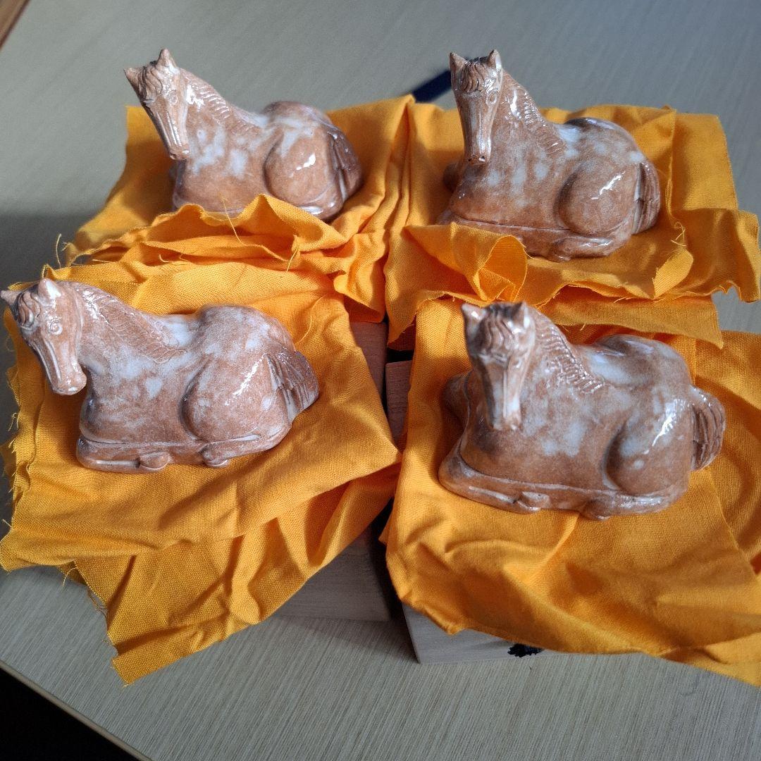 萩焼★馬のお香入れ？４個セット