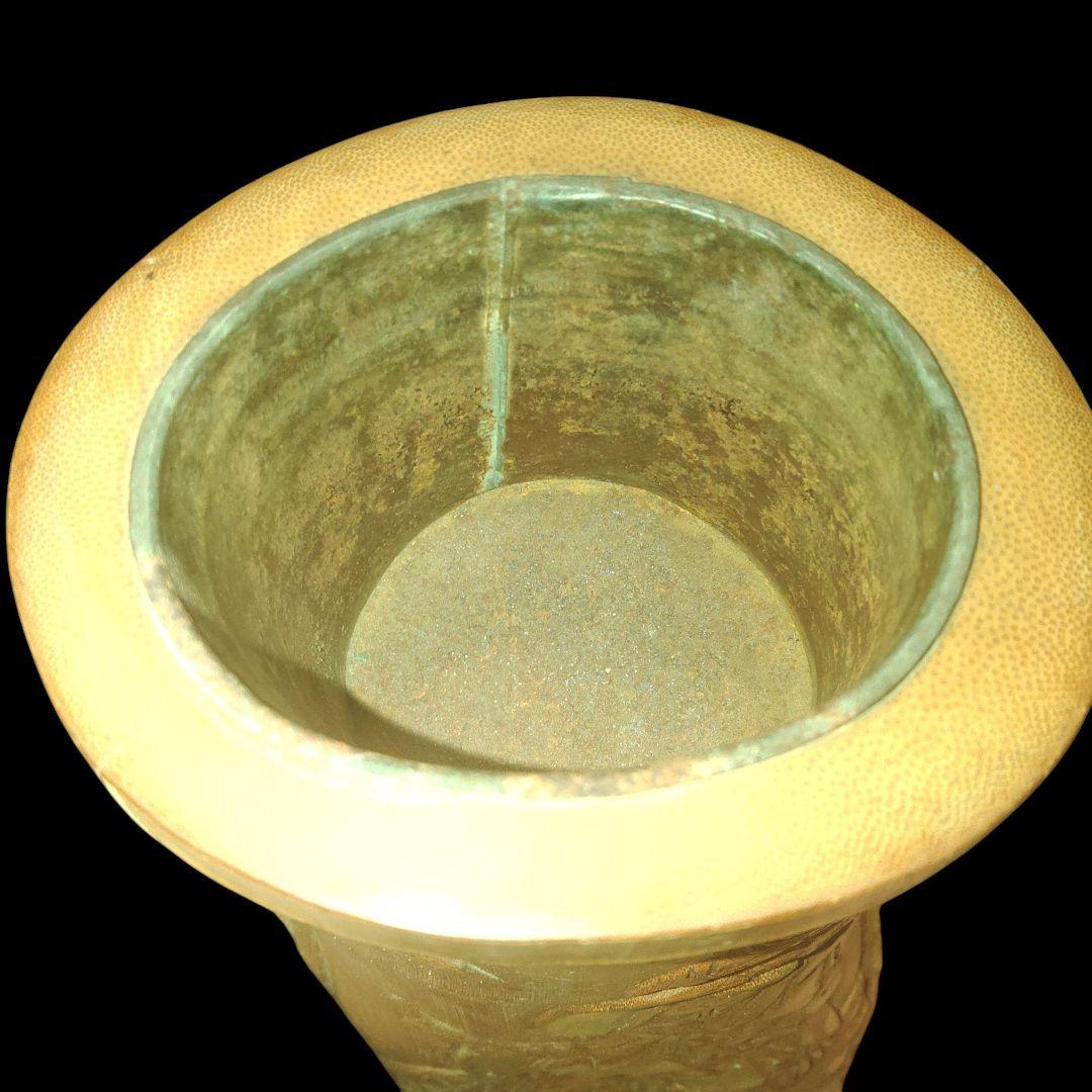 竹根彫刻　高砂　縁起物　花入　置物