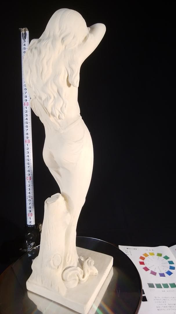 ダル作乙女★アラバスター少女彫刻裸婦像／高５３ｃｍ//白色ブロンズ銅像風女神