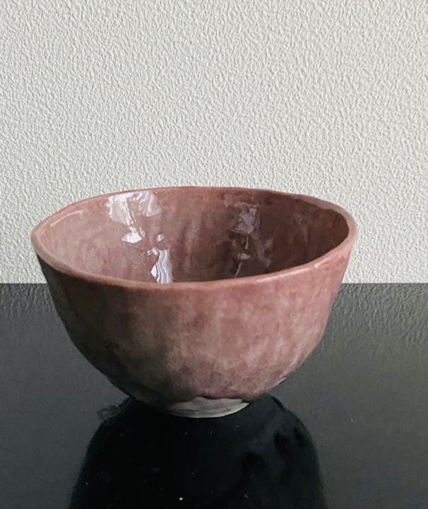 藤平寧　抹茶盌　モーヴ色　茶道　茶碗　藤平伸　共箱