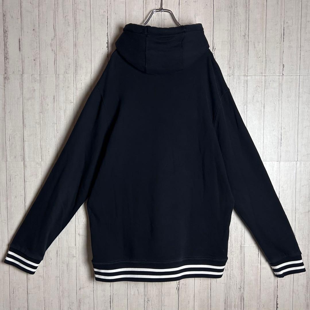 【極美品・XL】バーバリー 20AW サークルロゴ パーカー オーバーサイズ 黒