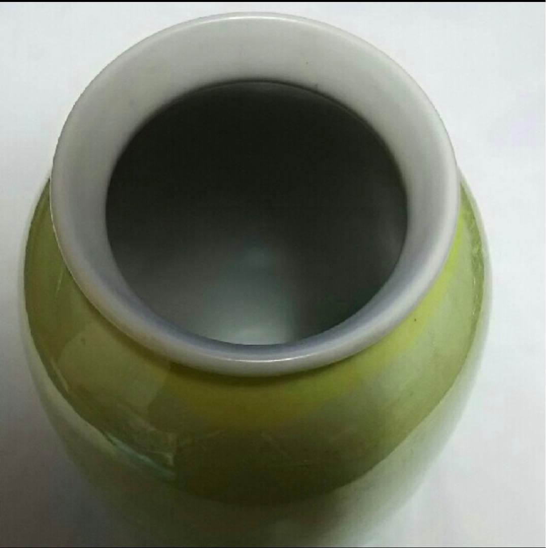 希少１点物レア久谷焼き銀彩黄萌色伊藤正峰 久谷宗秀 伊藤正峰 フラワーベース花瓶