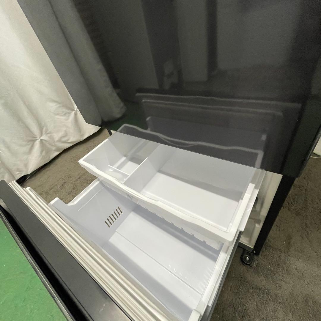 445⭕️冷蔵庫　日立　350ℓ　まんなか野菜　黒　大型　右開き　中古　設置無料