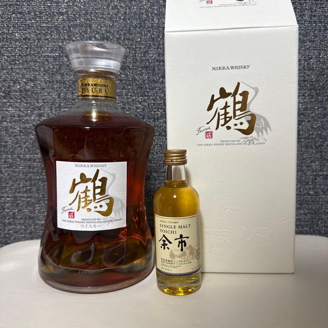 ニッカウイスキー　 鶴 700ml シングルモルト余市 50mlをお付けして