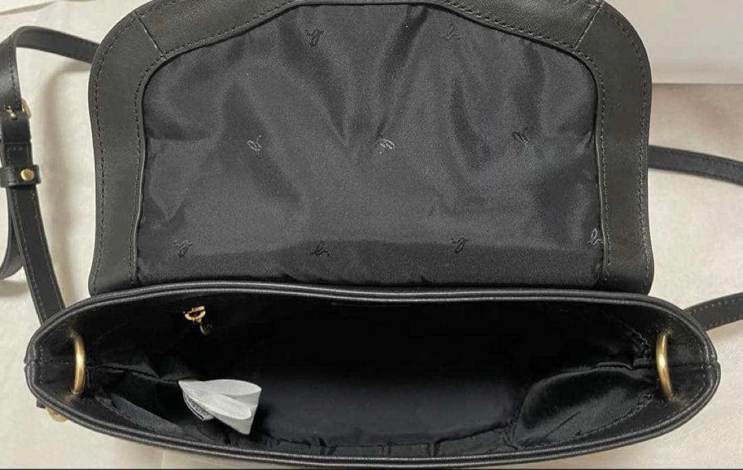 【美品】アニエスベー　ショルダーバッグ　牛革　ブラック