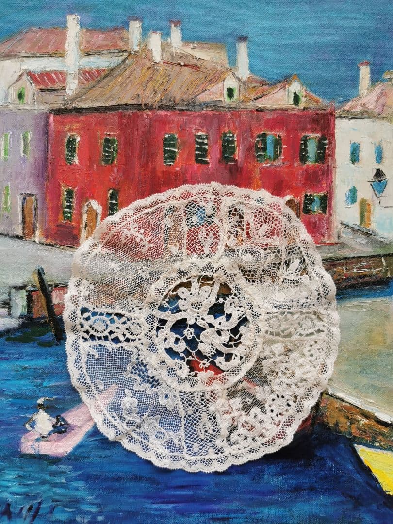 アンティークノルマンディーレースドイリー ベドフォドシャー アランソン コラリン