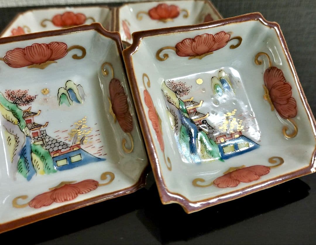 古代中国錦手小皿六枚