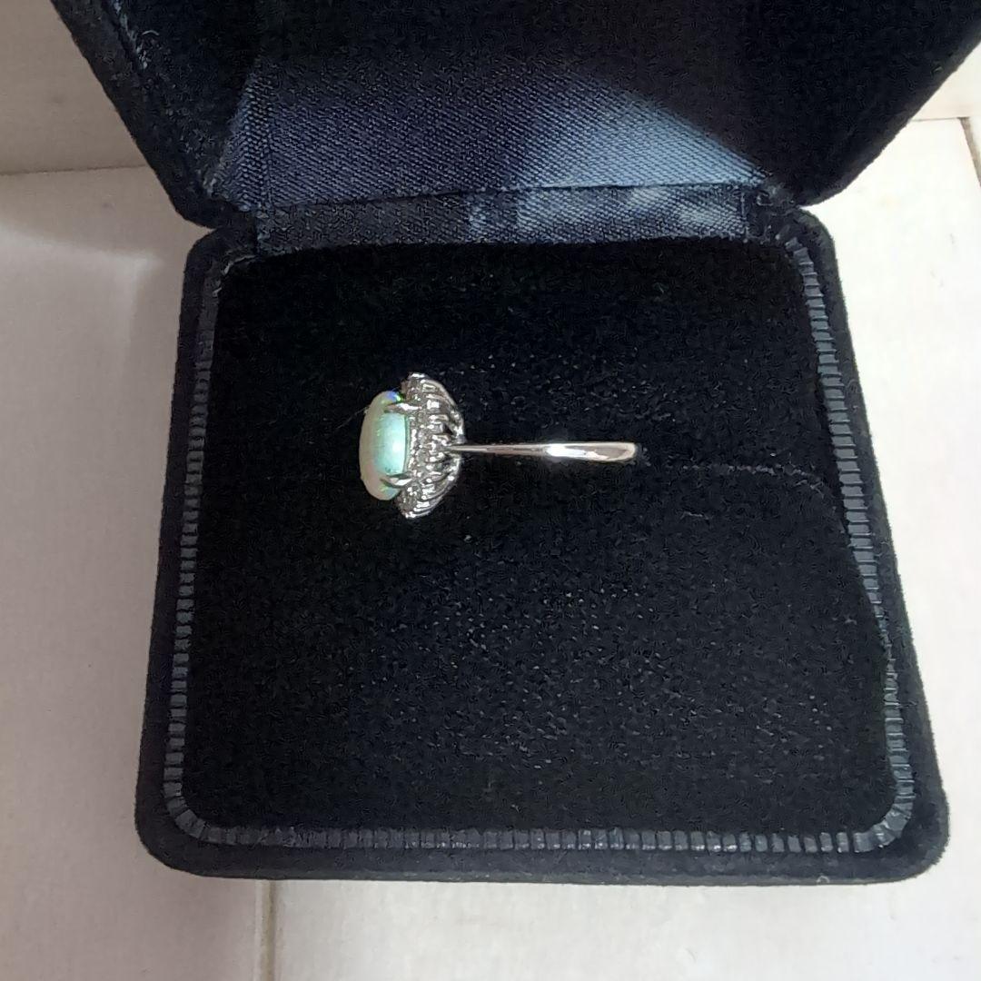 7*3様 Pt900 天然 オパール ダイヤモンド プラチナ　リング 6号