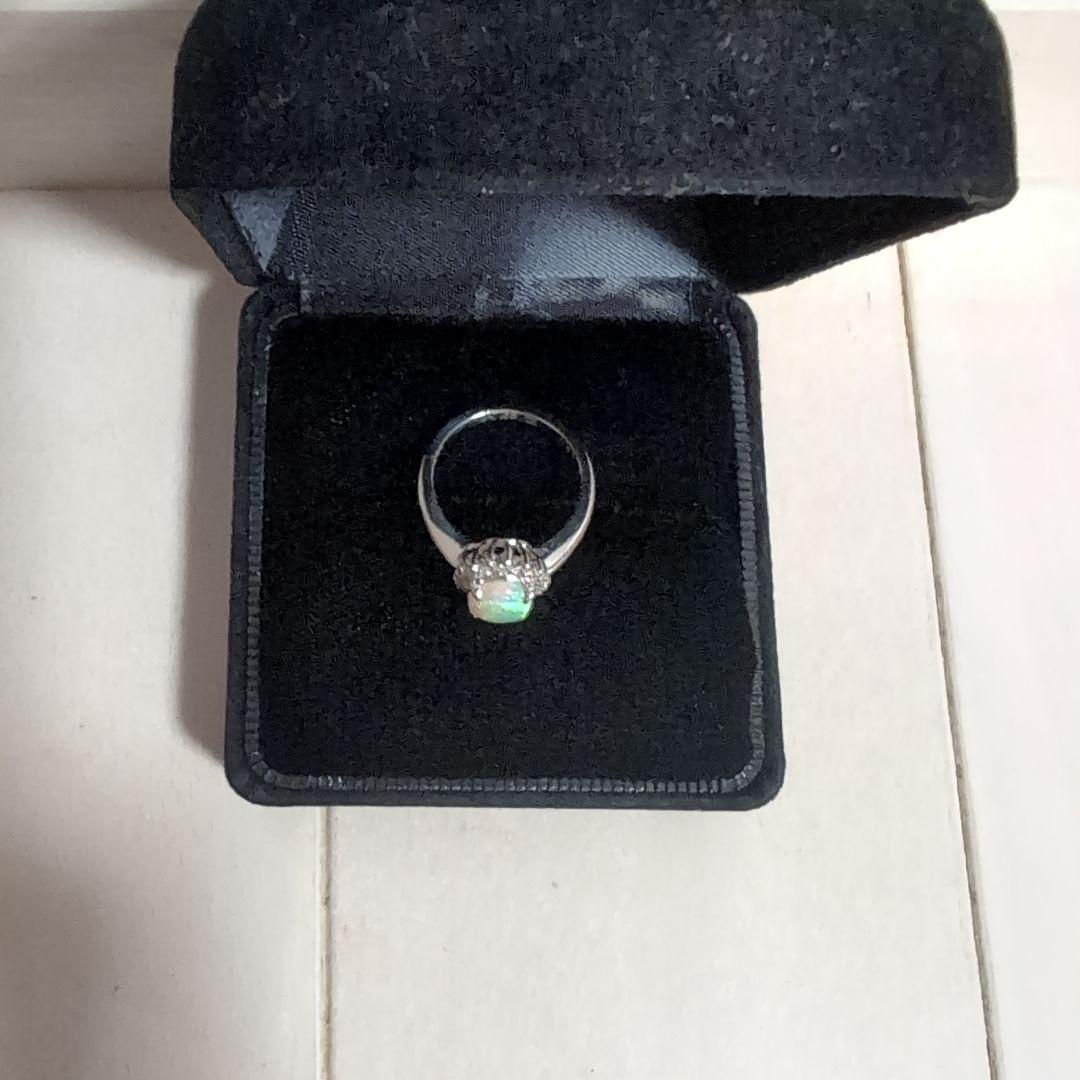 7*3様 Pt900 天然 オパール ダイヤモンド プラチナ　リング 6号