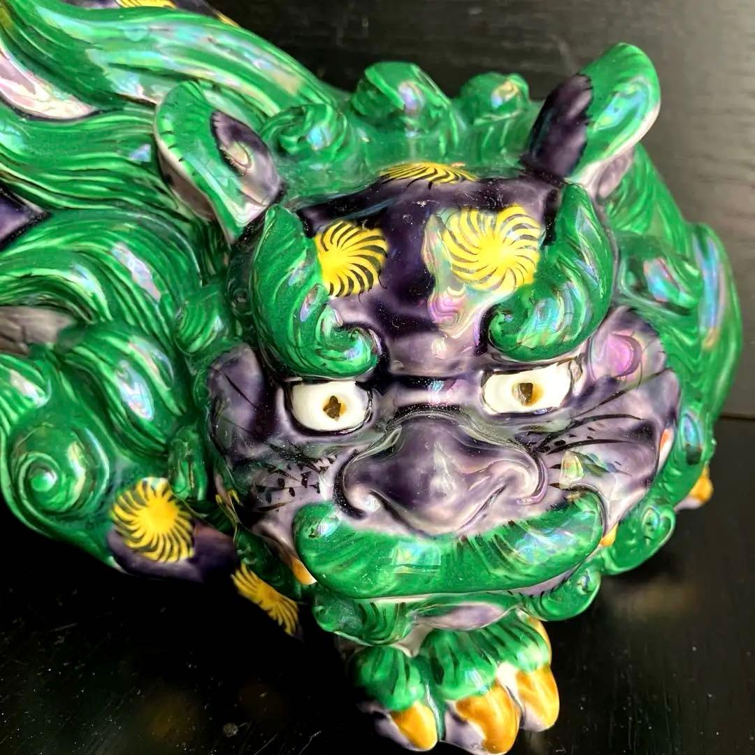 古九谷唐獅子置物　九谷青手獅子置物　★最終価格★