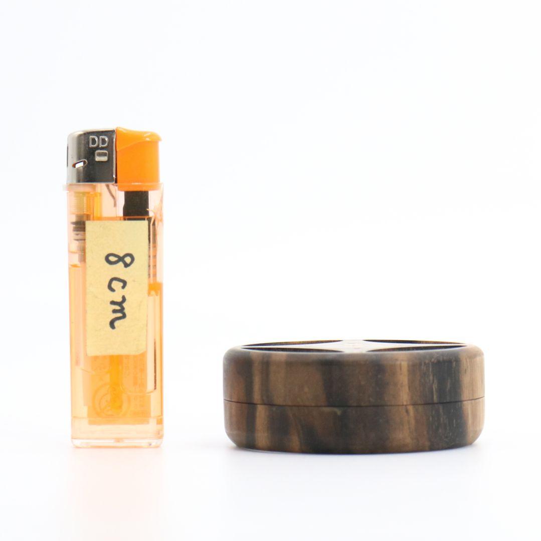 西村彦兵衛(象彦)作 黒柿香合 金蒔絵 共箱 茶道具　M174　1F18