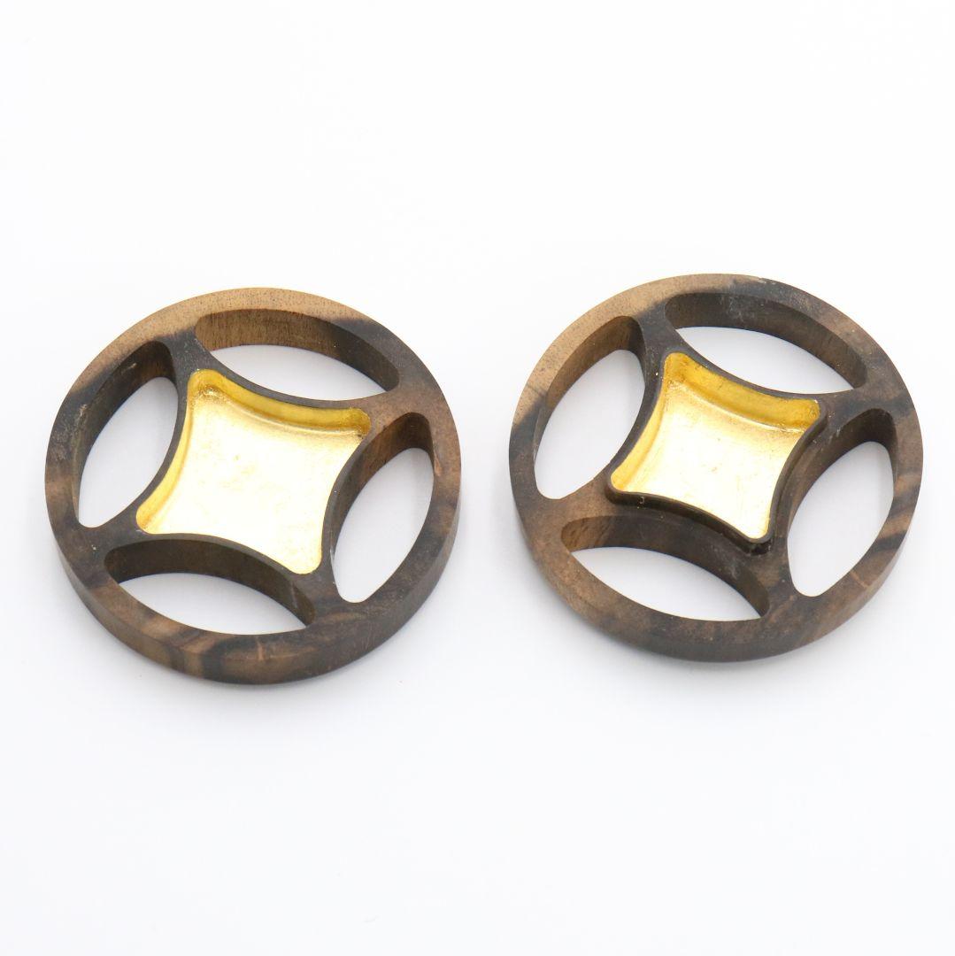 西村彦兵衛(象彦)作 黒柿香合 金蒔絵 共箱 茶道具　M174　1F18