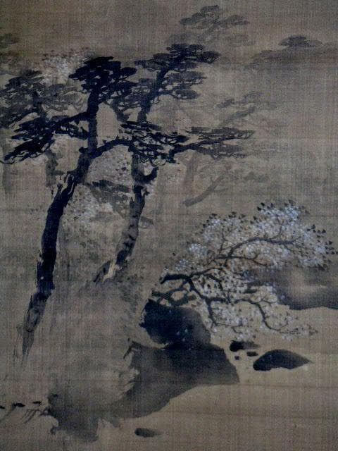 ♥掛軸　【模写】　山水画　【 竹内 栖鳳 】 掛け軸　桐箱付き　骨董品