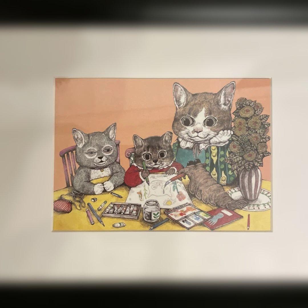 ボリス雑貨店　ヒグチユウコ　複製画　heart 非売品栞他　押印ポストカード付き