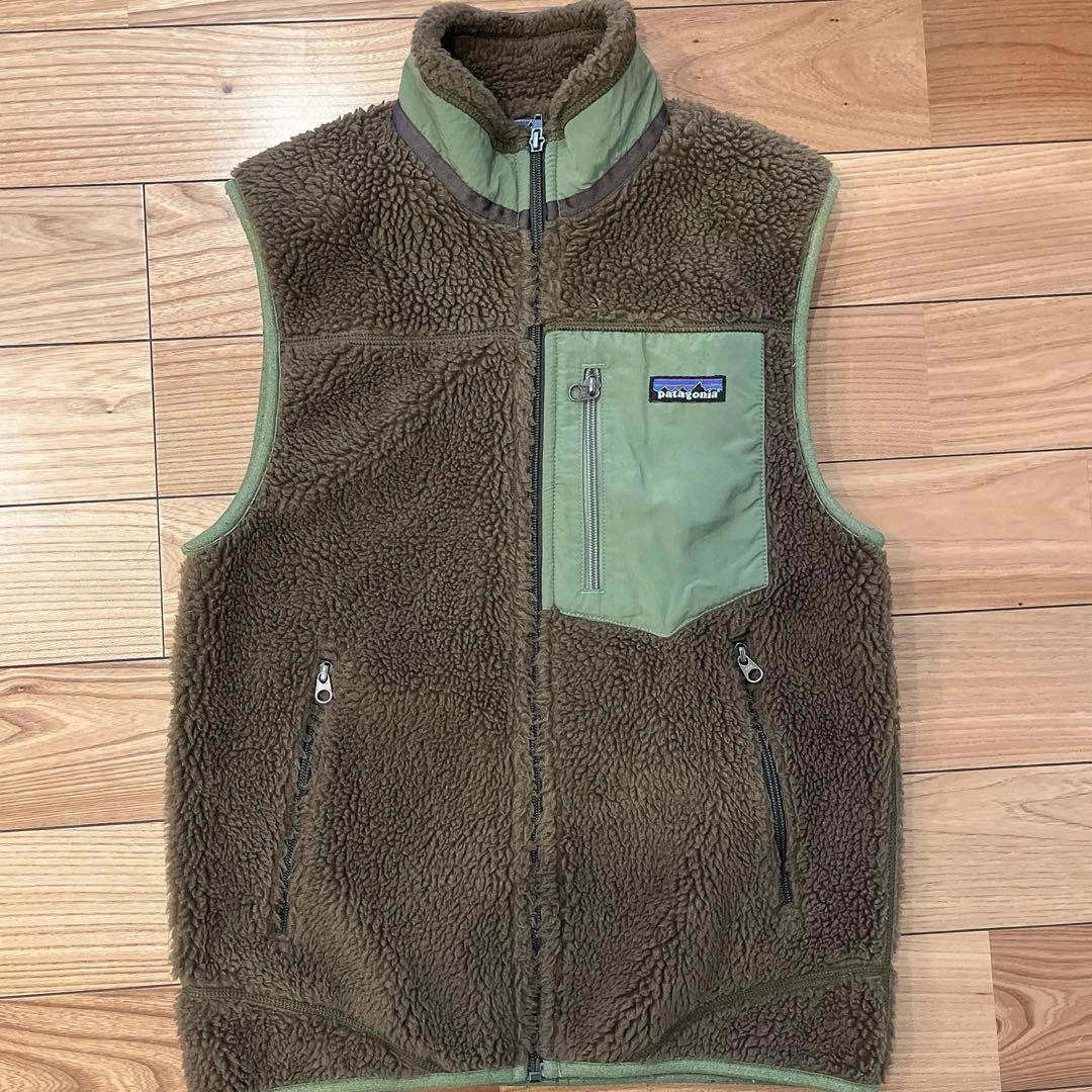 patagonia メンズ ベスト XS オリーブ グリーン フリース レトロX