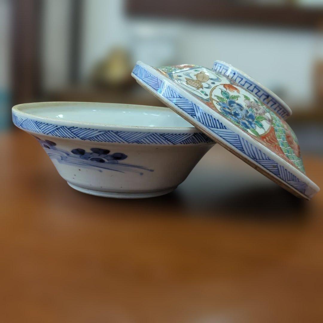 荒木真弓　骨董　伊万里　古伊万里　大平　蓋付き　陶器　器