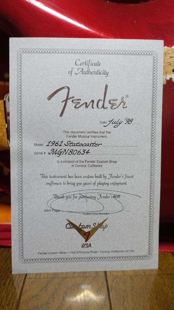 ギター Fender CS Master Grade '61 Stratocaster