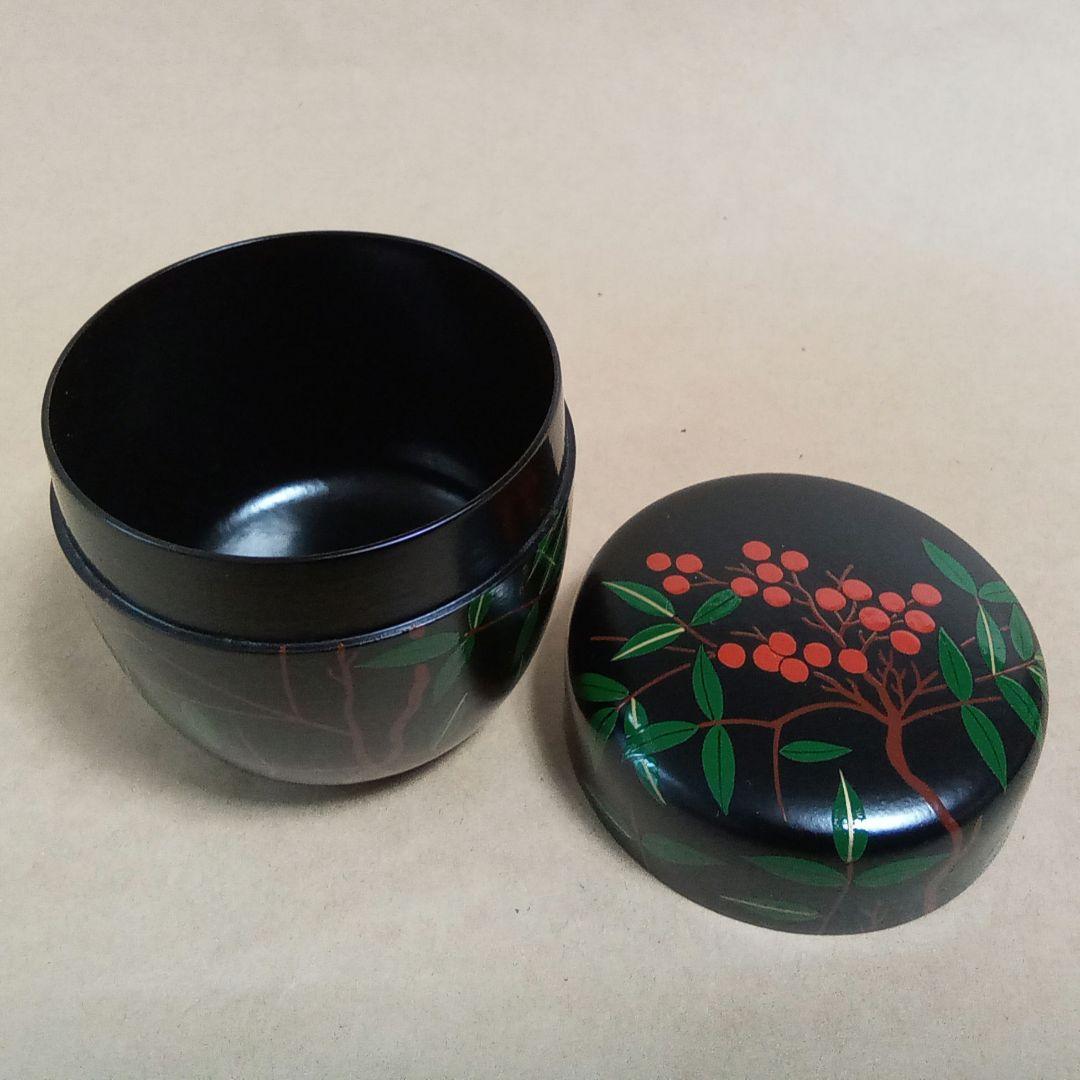 大棗　南天　黒地　即中斎好み写し