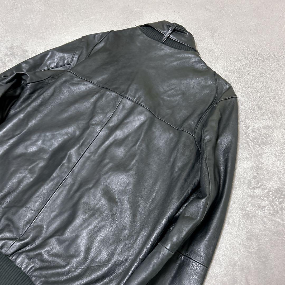 ZARAザラ　ブラックレザー本革メンズシングルライダースジャケット　サイズ38