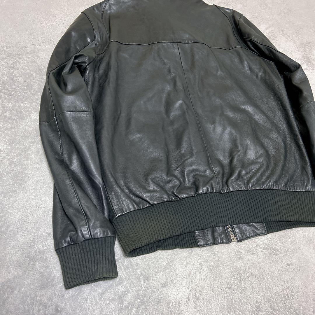 ZARAザラ　ブラックレザー本革メンズシングルライダースジャケット　サイズ38