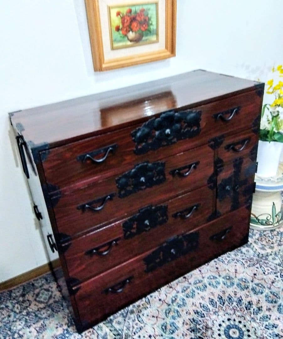 【アンティーク】仙台箪笥　時代箪笥　ローチェスト　洋服タンス