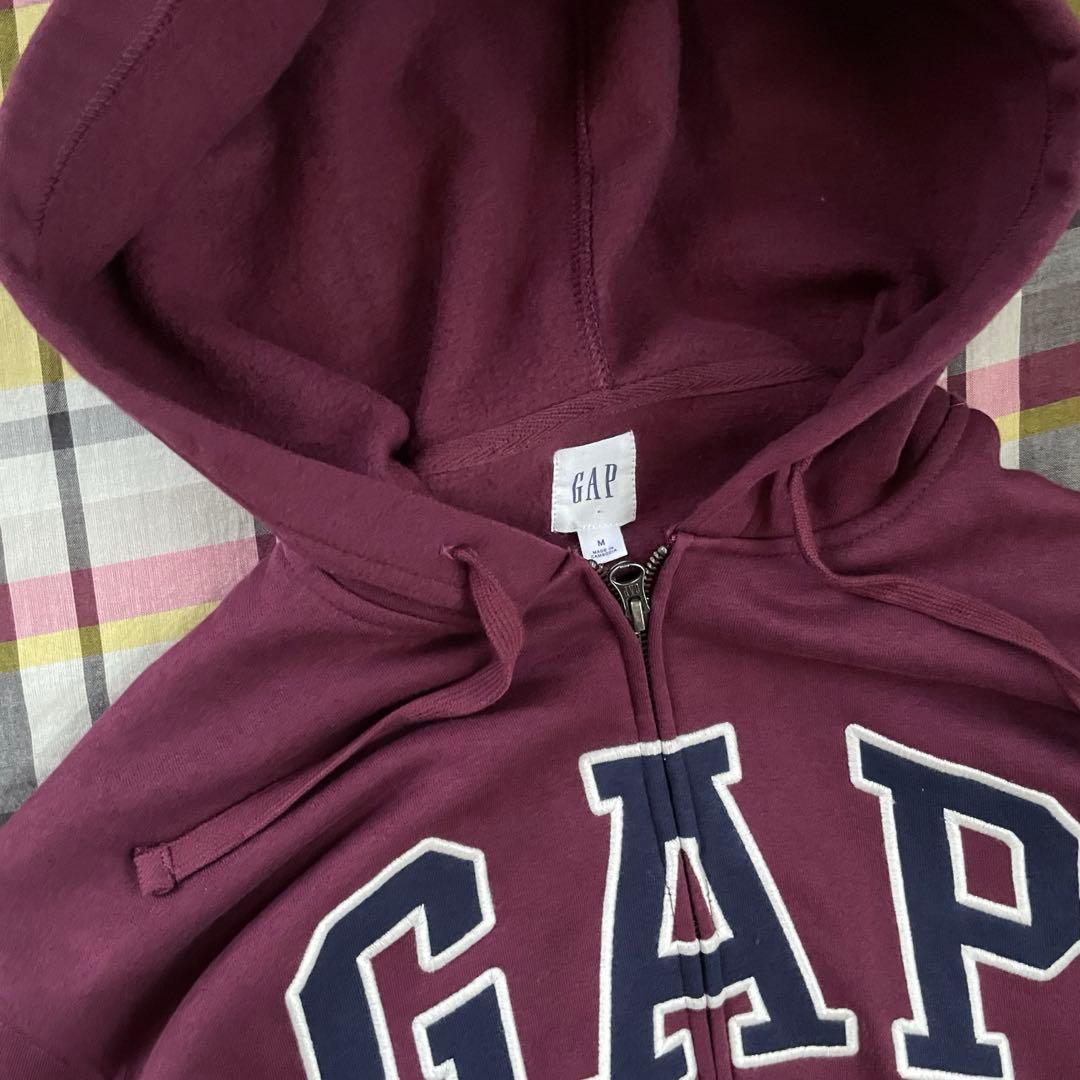 GAP ジップパーカー バーガンディ ワインレッド希少カラー
