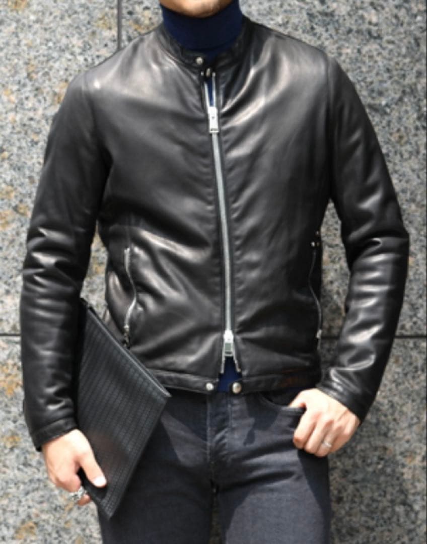 【美品】delan レザーシングルライダースジャケット