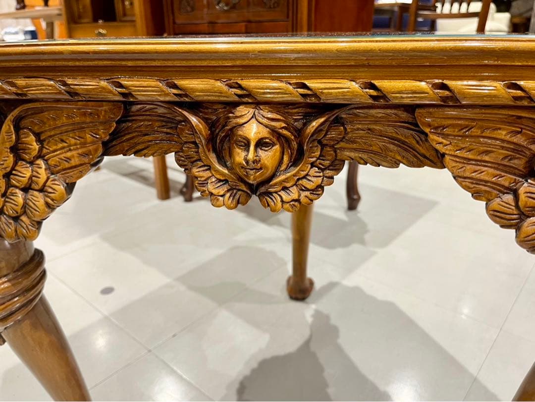 GMIH125◯西洋 アンティーク サイドテーブル コーヒーテーブル 花台 彫刻