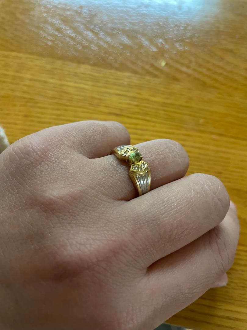 K18 プラチナリング　ペリベットダイヤ3.4g