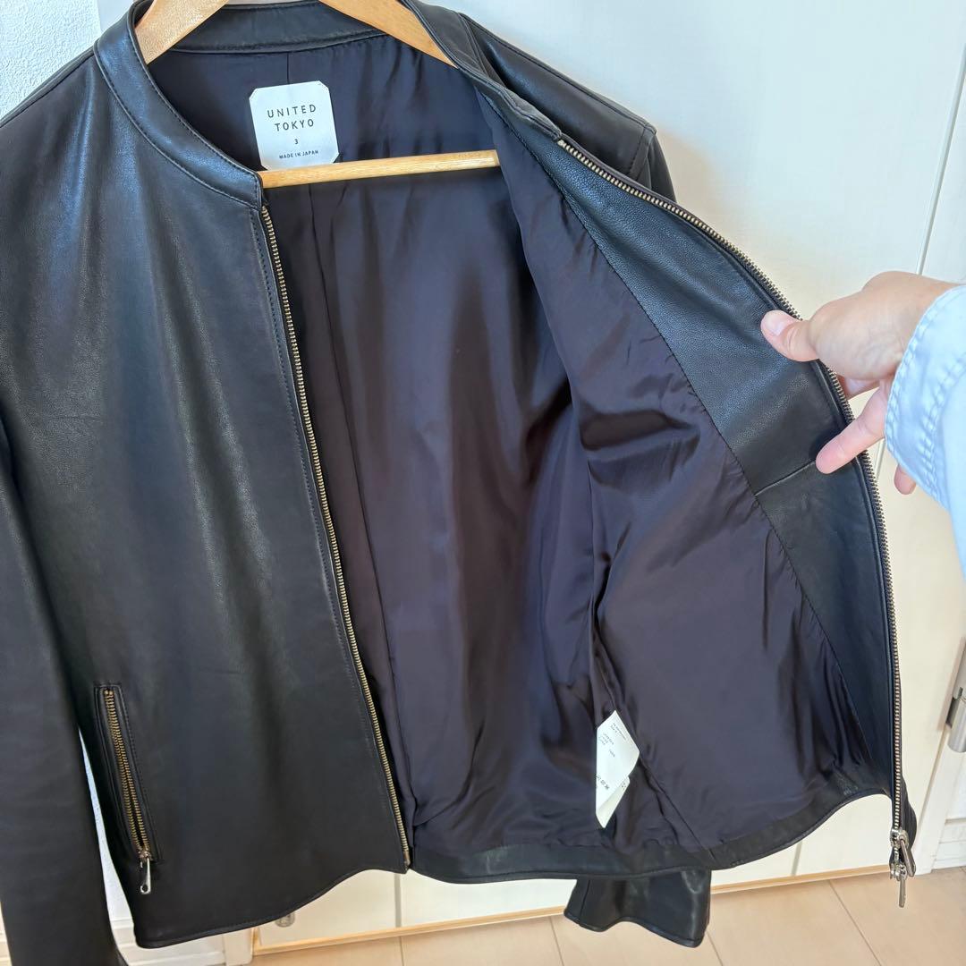 と*ぼ様 UNITED TOKYOラムレザーシングルライダースジャケット