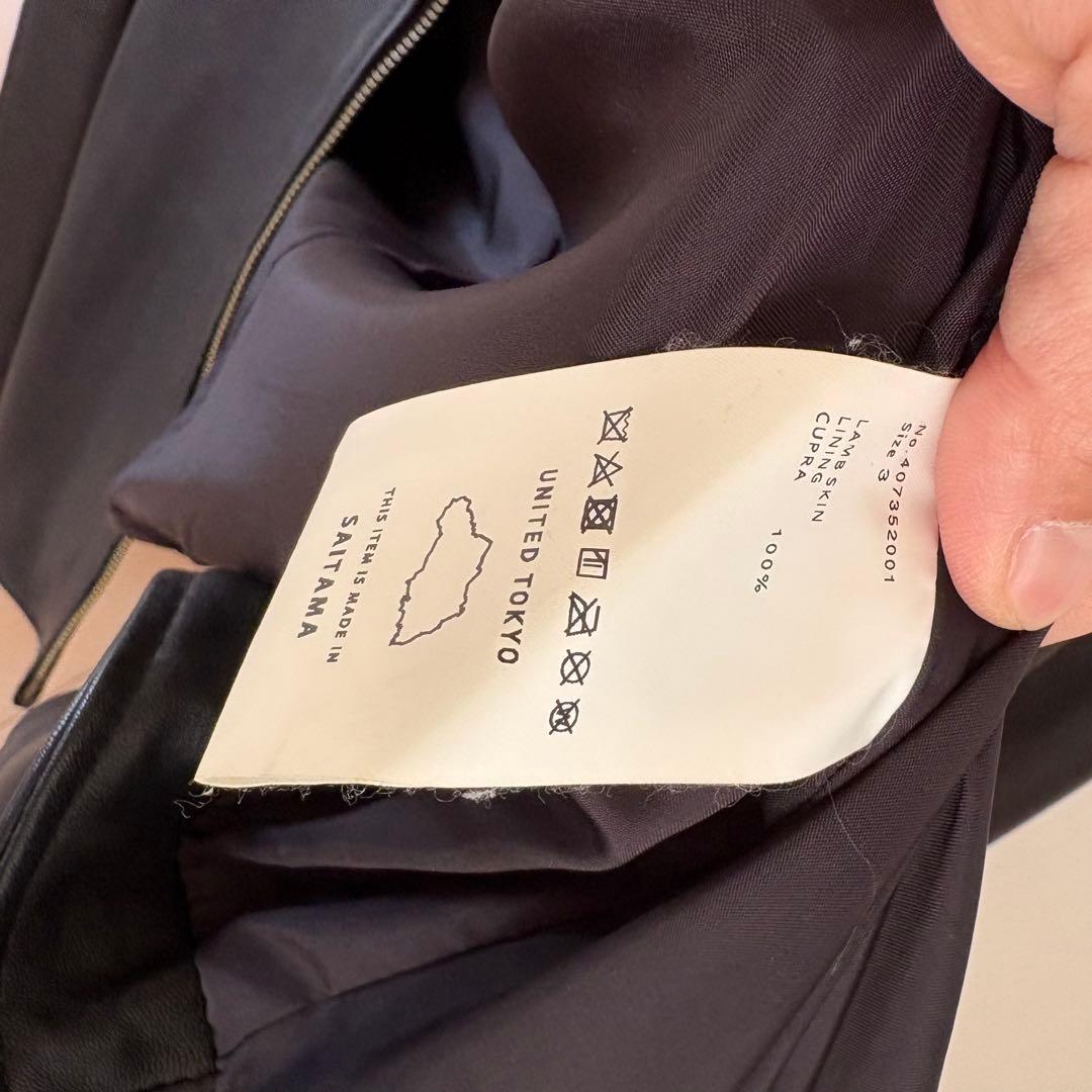 と*ぼ様 UNITED TOKYOラムレザーシングルライダースジャケット