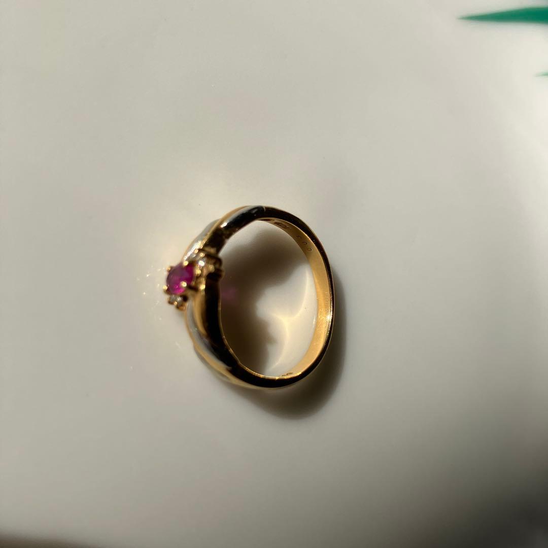 し*か様 ゴールドリング ルビー付き