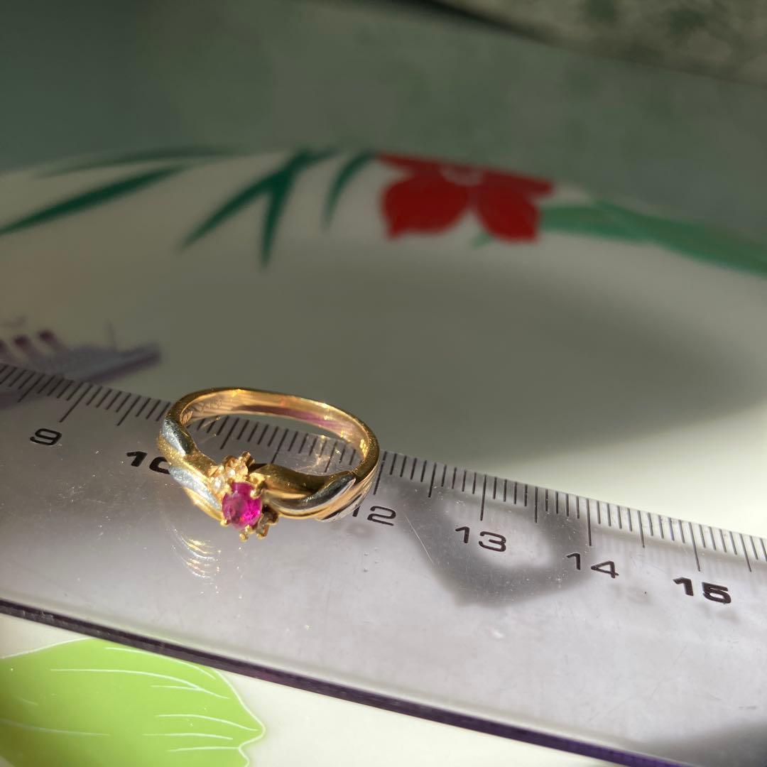 し*か様 ゴールドリング ルビー付き