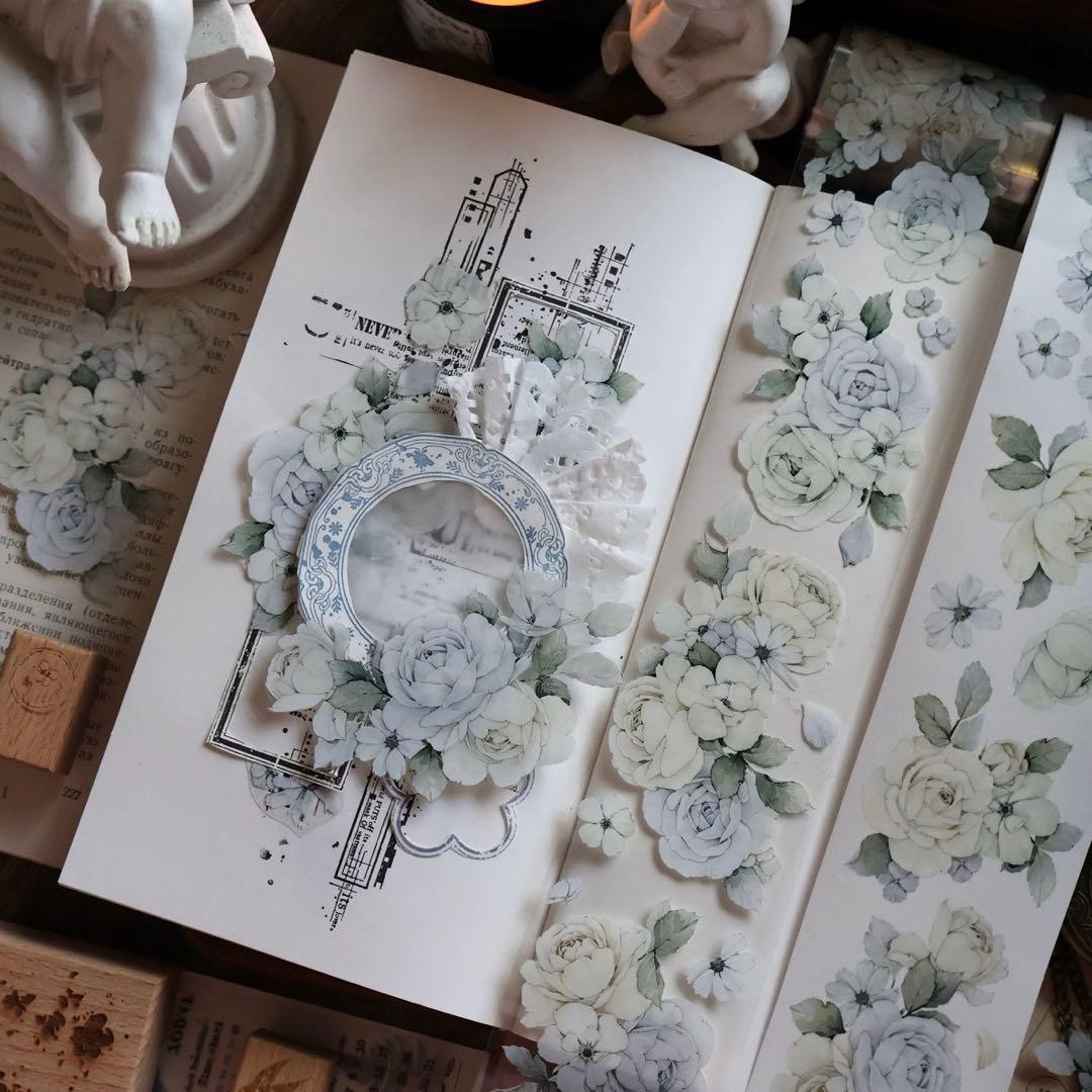 壹洱原创《语瑶-蓝色》海外マスキングテープ　マステ 【2362】