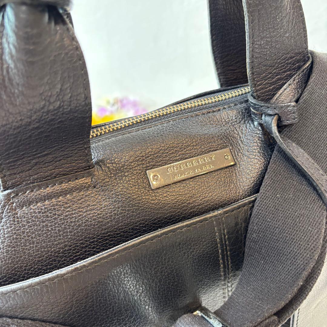 極美品✨バーバリーブラックレーベル BURBERRY レザー ビジネスバッグ