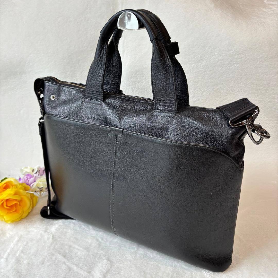 極美品✨バーバリーブラックレーベル BURBERRY レザー ビジネスバッグ