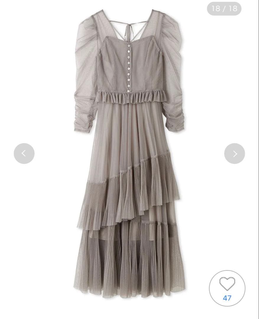 SNIDEL Sustainableティアードチュールドレス