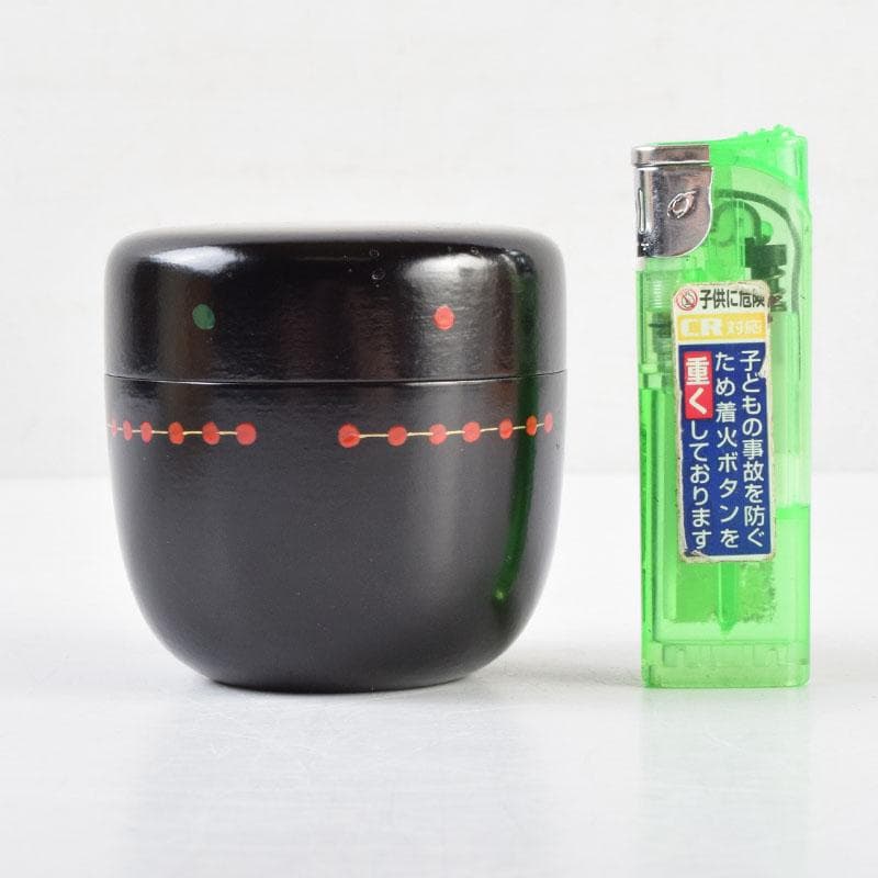 茶道具　山中塗　中村宗悦作　円能斉好写　亀蔵棗　共布共箱　V　9061