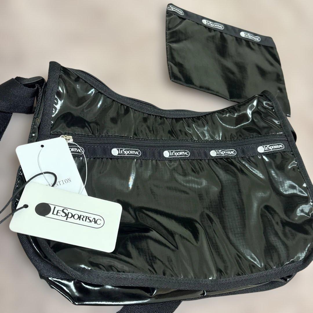 【LeSportsac】レスポートサック新品ブラック ショルダーバッグ ポーチ付