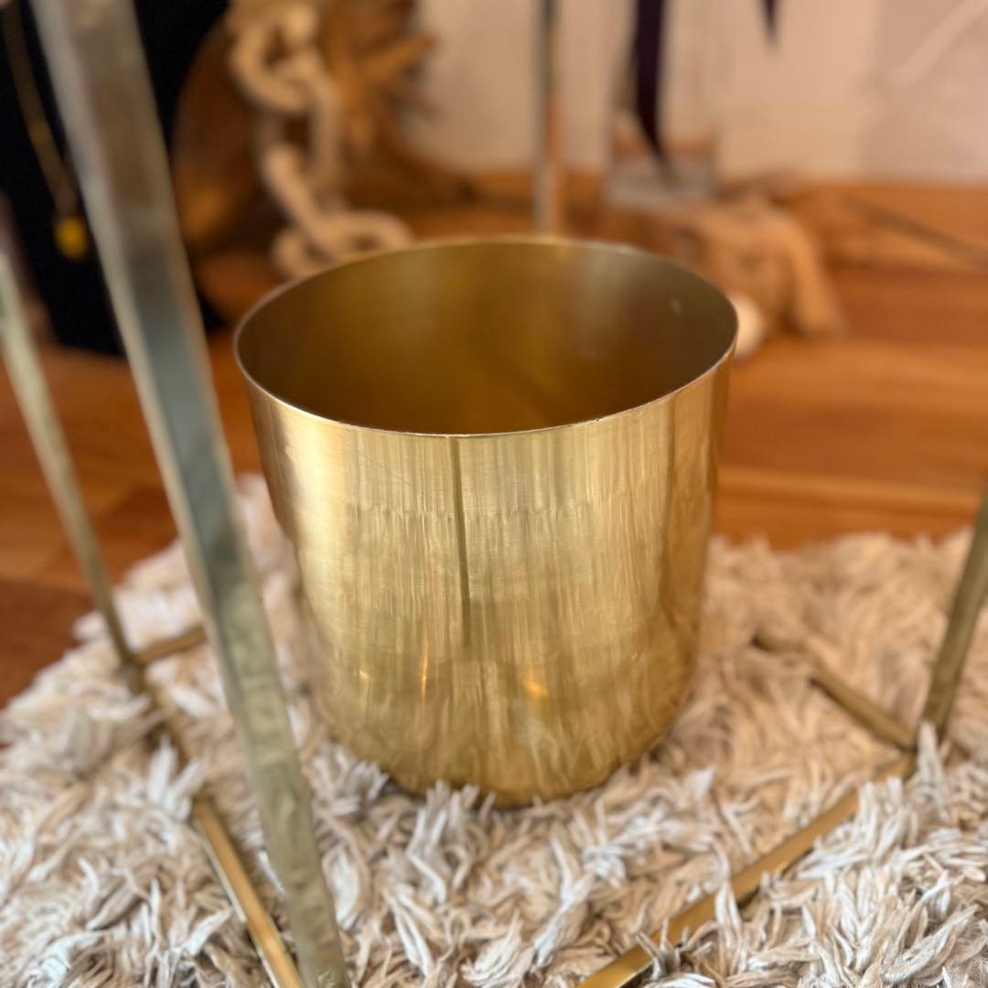 ZARA ガラス天板 金属製サイドテーブルandダスドボックス