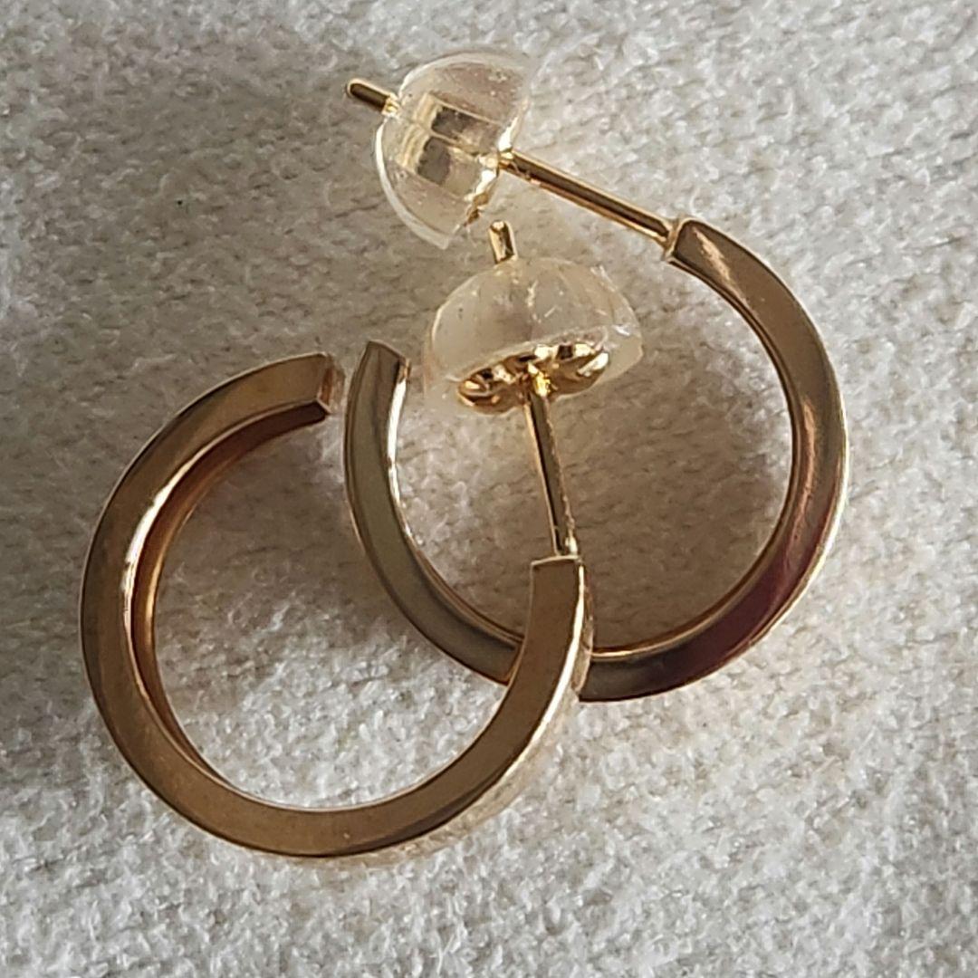 ラウンド♡ゴールド【テイクアップ】K18 K10 フープピアス☆アガット 好きも