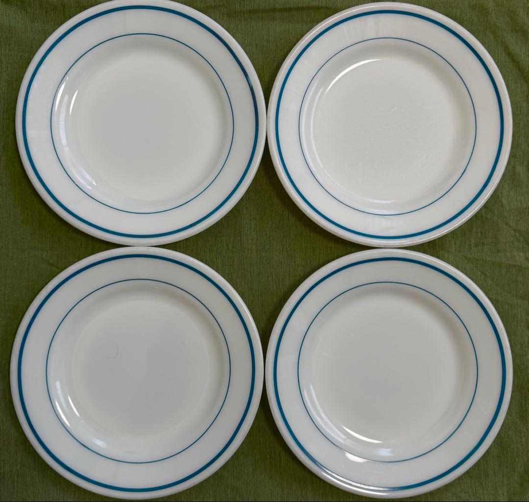 米軍 実物 PYREX ディナープレート 4枚 USN①