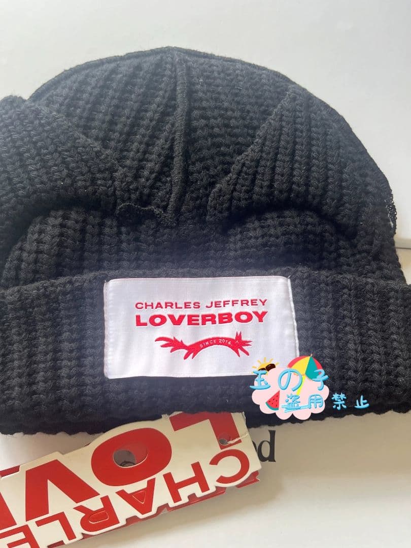 男女兼用CHARLES JEFFREY LOVERSBOY 猫耳ニット帽黑A