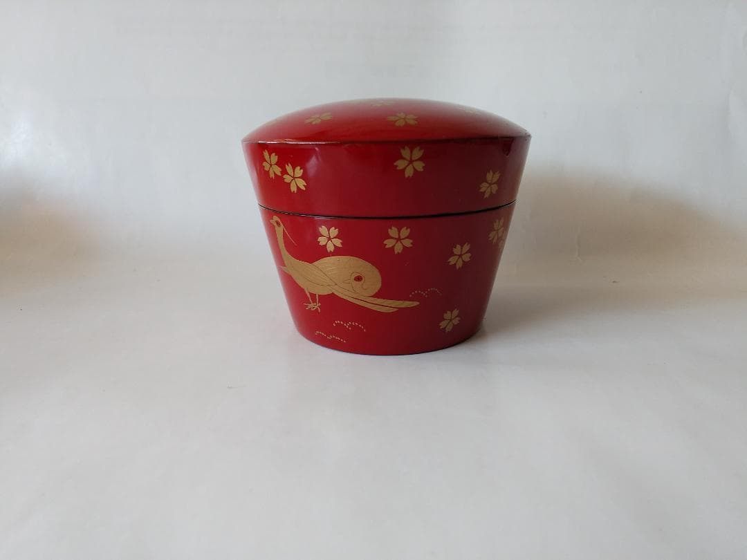 久世宗春 作『 桜に雉子蒔絵 』朱薬器 棗 共箱 漆器 漆芸 抹茶 茶道具 新品