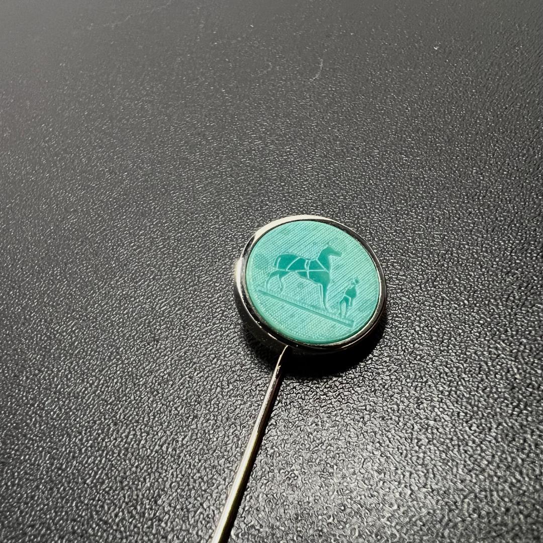 ✨正規品＆超美品‼️✨ エルメス コロゾ ピンブローチ ブルーホース