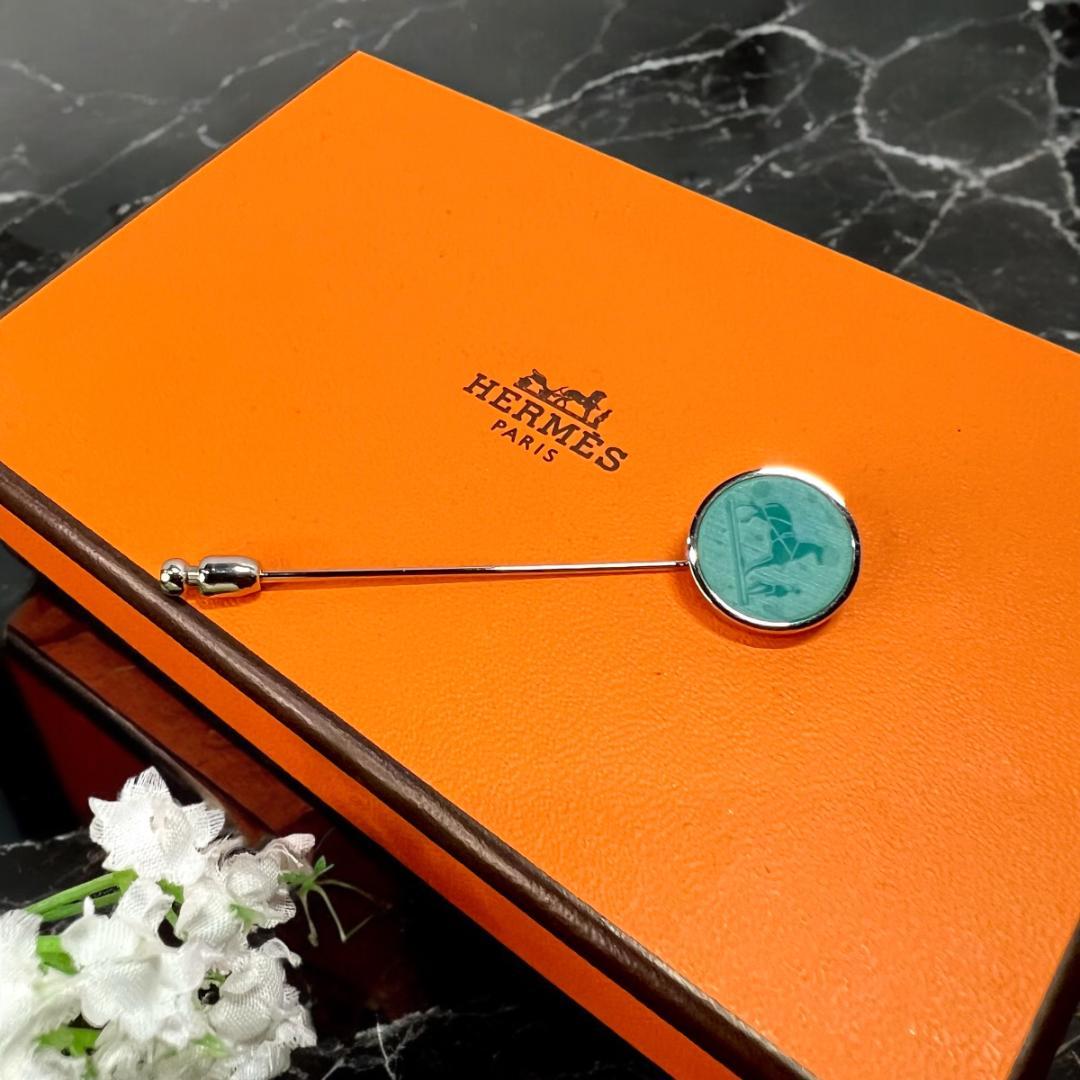✨正規品＆超美品‼️✨ エルメス コロゾ ピンブローチ ブルーホース