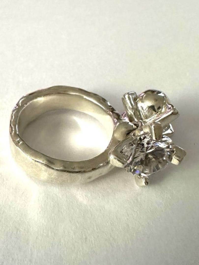 e.m. 18〜19号サイズ スカル ジルコニアリング シルバー925